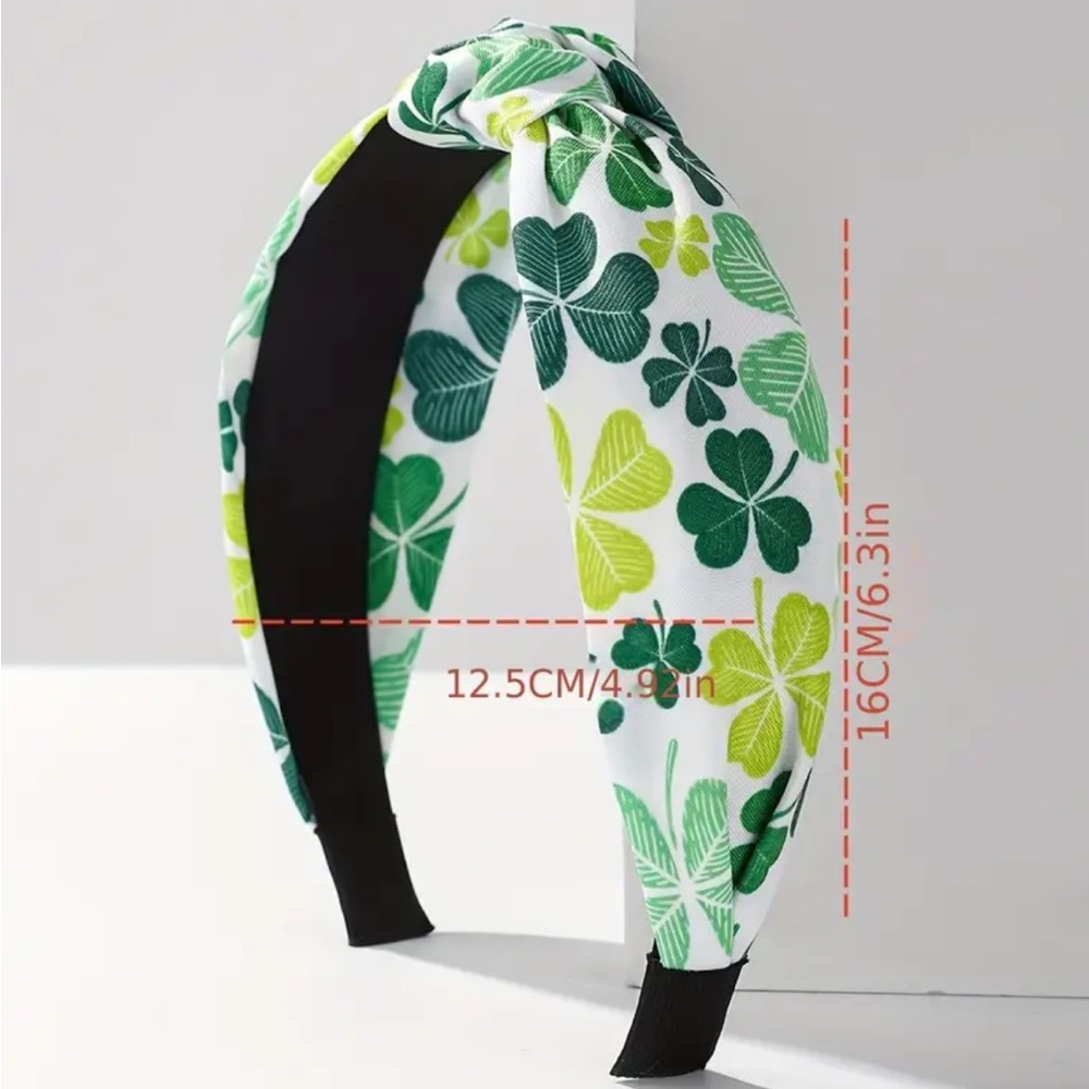 Green & Pink Shamrock St. Patrick's Headband - Picture 2 of 2